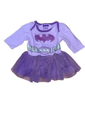 Baby Girls Batman Tutu Dress 0/3M Purple & Silver